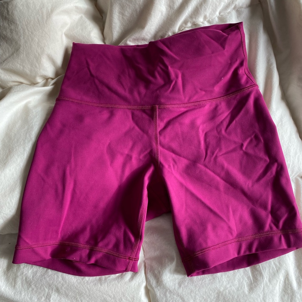 Brand New Lululemon Wunder Train Highrise Biker Shorts 6” Magenta Purple